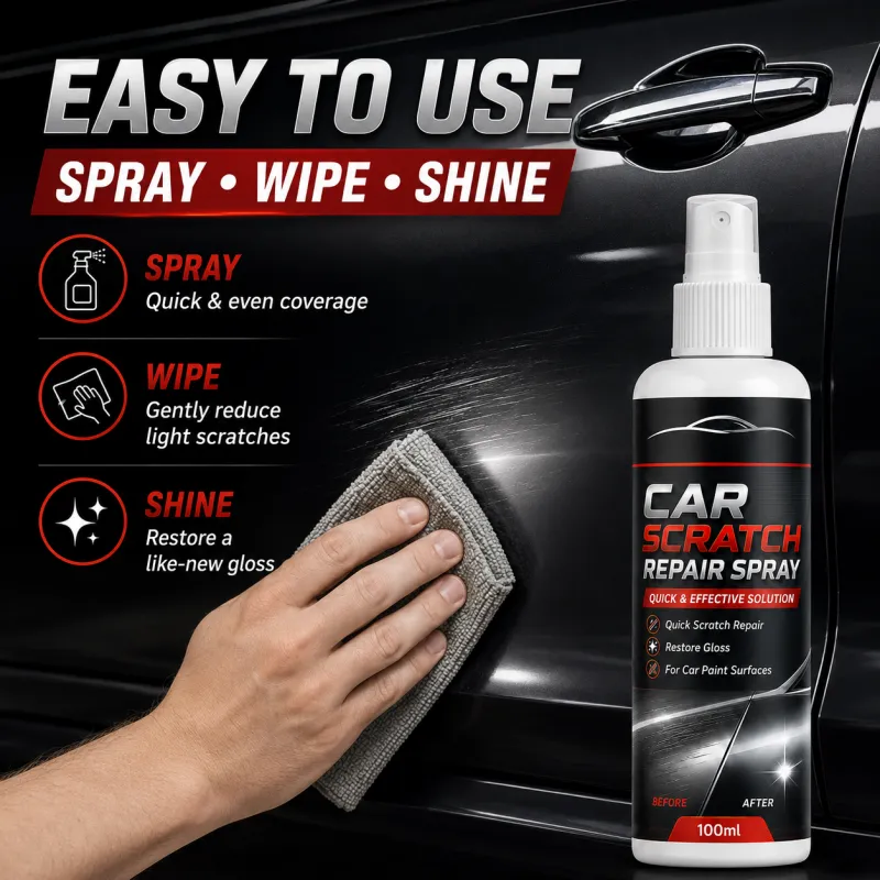Car surface care and spray wipe shine demonstration