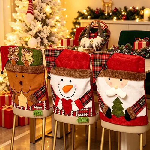Santa Snowman Reindeer Christmas chair cover designs