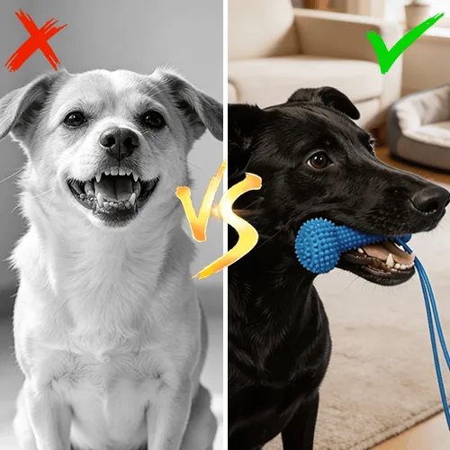 Dog dental plaque buildup