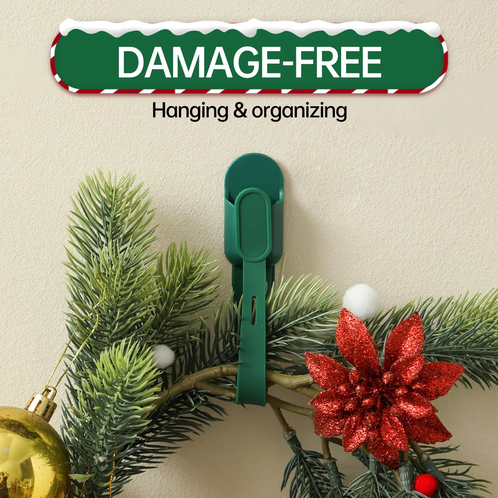 Silicone Christmas wreath ties and hooks