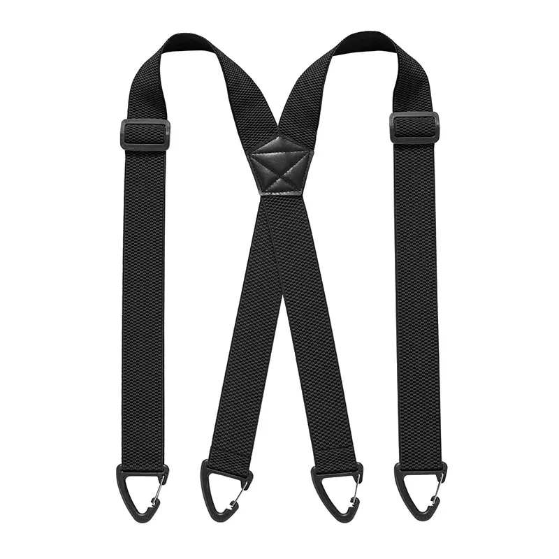 Men's X-Back Suspenders with Hook Clips - Black / X-shape